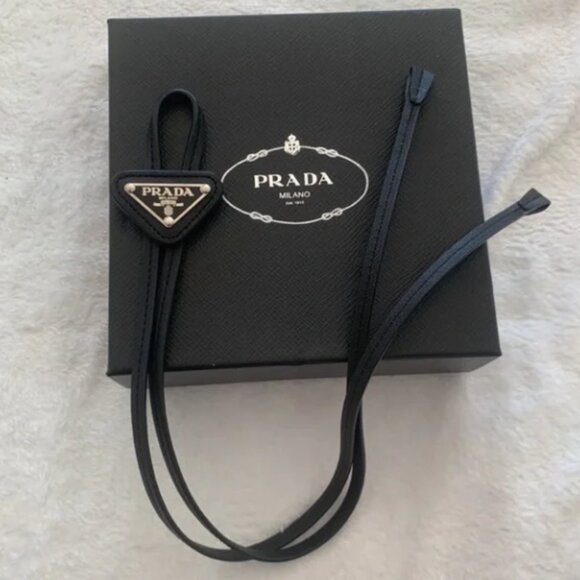 Prada Black Triangle Logo Lanyard - Picture 2 of 4